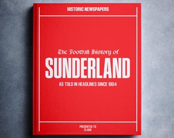 Regalo de fútbol del Sunderland - Historia del Estadio de la Luz en titulares de periódicos - Regalo personalizado de Mackem - Nombre impreso en la portada
