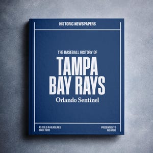 Tampa Bay Rays Gift - Pro Baseball History In Newspaper Headlines Book - Personalized Rays Replubic Fan Item - Name Printed On Cover