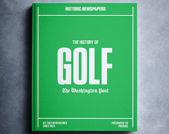US Golf Gift - Greatest Moments in American Golf History In Newspaper Headlines Book - Personalized Golf Fan Item - Name Printed On Cover