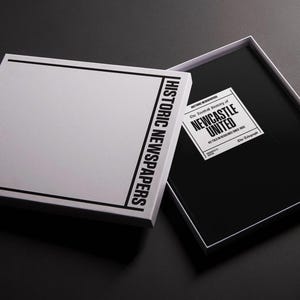 May include: A white box with black text that reads "Historic Newspapers" and a black box with a white label that reads "The Football History of Newcastle United 1892-1992 The Chronicle".