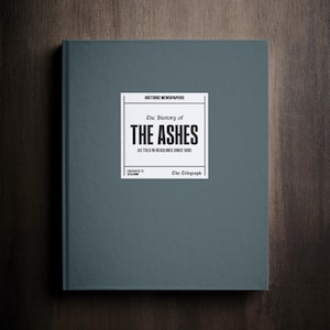 The Ashes Gift - Ashes Cricket History In Newspaper Headlines Book - Personalised Cricket Fan Item - Name Printed On Cover