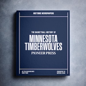 Minnesota Timberwolves Gift - Pro Basketball History In Newspaper Headlines Book - Personalized Fan Item - Name Printed On Cover