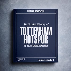 Tottenham Hotspurs Football Gift - Tottenham Stadium History In Evening Standard Headlines - Personalised Spurs Gift- Name Printed On Cover