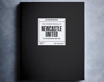 Newcastle Utd Football Gift - St James’ Park History in Telegraph Headlines - Enhanced Coverage - Magpies Toon Army Fan - Name Printed