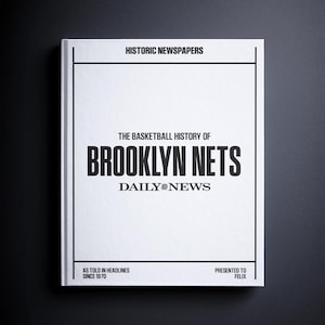 Brooklyn Nets Gift - Pro Basketball History In Newspaper Headlines Book - Personalized Nets Nation Fan Item - Name Printed On The Cover