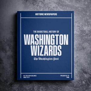 Washington Wizards Geschenk - Pro Basketball Geschichte in Zeitungs-Schlagzeilen Buch – personalisierter Zauberer Fan Artikel – Name auf Cover gedruckt
