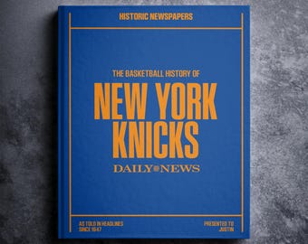 New York Knicks Gift - Pro Basketball History In Newspaper Headlines Book - Personalized Knicks Fan Item - Name Printed On Cover