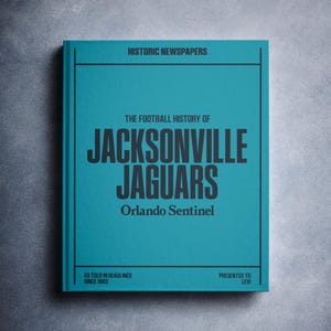 Jacksonville Jaguars Gift - Pro Football History In Newspaper Headlines Book - Personalized Jags Fan Item - Name Printed On Cover - Duuuval