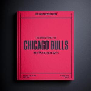 Chicago Bulls Gift - Pro Basketball History In Newspaper Headlines Book - Personalized Bulls Nation Fan Item - Name Printed On Cover