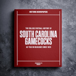 South Carolina Gamecocks Gift - College Football History In Newspaper  Book - Personalized Gamecocks Fan Item - Name Printed On Cover