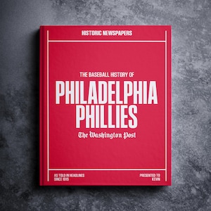 Philadelphia Phillies Gift - Pro Baseball History In Newspaper Headlines Book - Personalized Phillies Fan Item - Name Printed On Cover