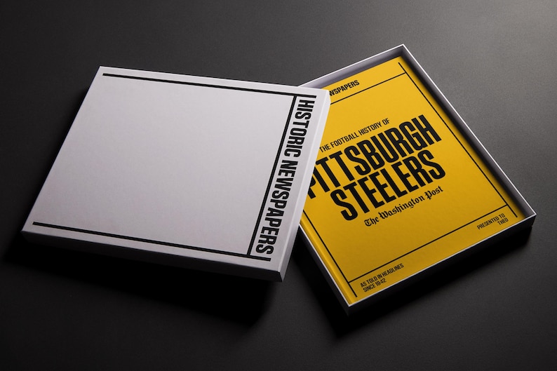 Pittsburgh Steelers Gift - Pro Football History In Newspaper Headlines Book - Personalized Steelers Nation Fan Item - Name Printed On Cover image 3