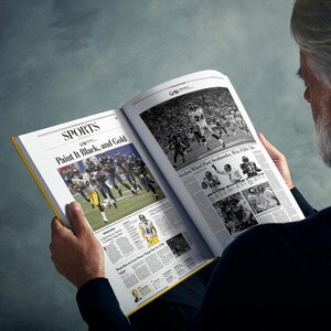Pittsburgh Steelers Gift - Pro Football History In Newspaper Headlines Book - Personalized Steelers Nation Fan Item - Name Printed On Cover image 4