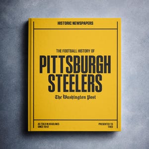 Pittsburgh Steelers Gift - Pro Football History In Newspaper Headlines Book - Personalized Steelers Nation Fan Item - Name Printed On Cover