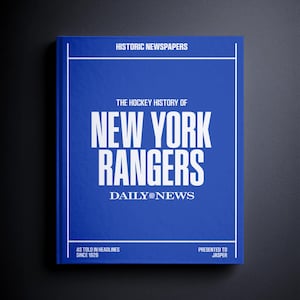 New York Rangers Gift - NHL Hockey MSG History In Newspaper Headlines Book - Personalized NY Rangers Fan Item - Name Printed On Cover