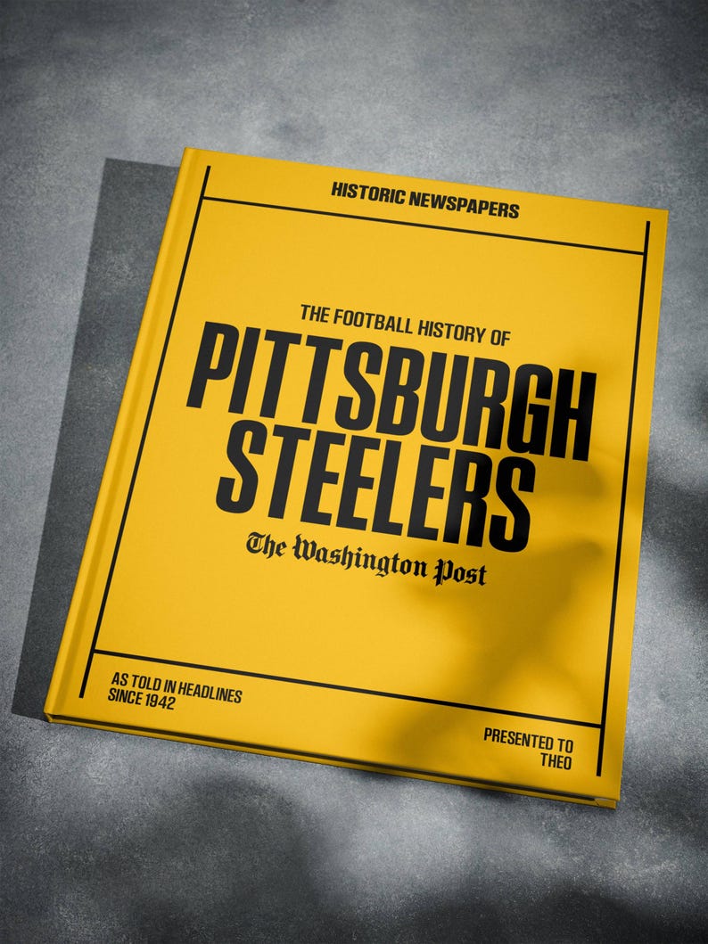 Pittsburgh Steelers Gift - Pro Football History In Newspaper Headlines Book - Personalized Steelers Nation Fan Item - Name Printed On Cover image 10