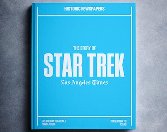 Star Trek / Libro de historia del cine personalizado / Regalo para fans de la gran pantalla / Titulares de noticias de la historia del cine / Nombre impreso en la portada