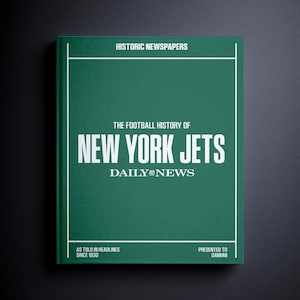 New York Jets Geschenk - Pro Football Geschichte in Zeitungs-Schlagzeilen Buch - Personalisierter NY Jets Fan Artikel - Name auf dem Cover gedruckt - J-E-T-S!