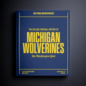 Michigan Wolverines Gift - NCAA College Football History Newspaper Book - Personalized Wolverines Fan - Name Printed On Cover - Champs 2024