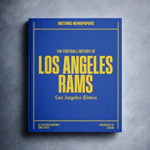 Rams Pro Football Gift - History In Newspaper Headlines Book - Personalized St Louis and Los Angles Fan Item - Name Printed On Cover
