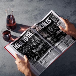 Cadeau de football d'Arsenal - L'histoire de Highbury fait la une des journaux - Cadeau d'artilleur - Cadeau de Noël de dernière minute