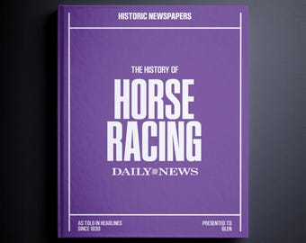 US Pferderennen Geschenk - Ein Buch mit historischen Schlagzeilen - NY tägliche Nachrichten - Personalisierter Pferderennen Fan Artikel - Name auf dem Cover gedruckt