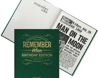 Personalised Birthday Newspaper Book Gift | UK News Headlines From The Day you were Born & Every year Since | Birthday or Special Occasion