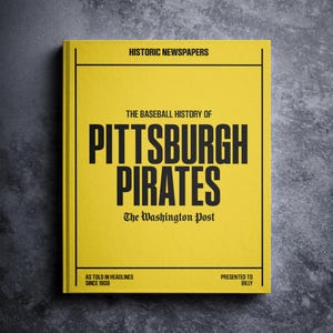 Pittsburgh Pirates Gift - Pro Baseball History In Newspaper Headlines Book - Personalized Pirates Fan Item - Name Printed On Cover