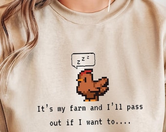 Bluza z nadrukiem kurczaka Stardew Valley Pixel, zabawny sweter Stardew, przytulna bluza z kapturem do gier, prezent z gadżetami Stardew Valley, przytulne akcesoria dla graczy