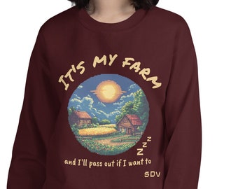 Stardew Valley Farm Sweatshirt, funny Stardew sweater, cozy gaming hoodie, Stardew Valley merch, cozy gamer acessories, Stardew Valley gift