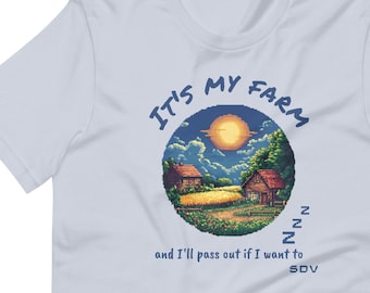 Stardew Valley Farm T-Shirt, lustiges Stardew Shirt, gemütliches Gaming-T-Shirt, Stardew Valley Merch, gemütliches Gamer Zubehör, Stardew Valley Geschenk für Sie