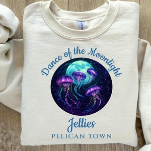 Moonlight Jellies Sweatshirt, Stardew Valley sweater, cozy gaming hoodie, Stardew Valley merch, cozy gamer acessories, Stardew Valley gift