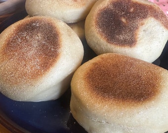 English Muffins, made with sourdough, homemade to order