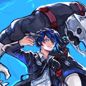 Persona 3 Makoto Yuki Art - Protagonist & Thanatos Print