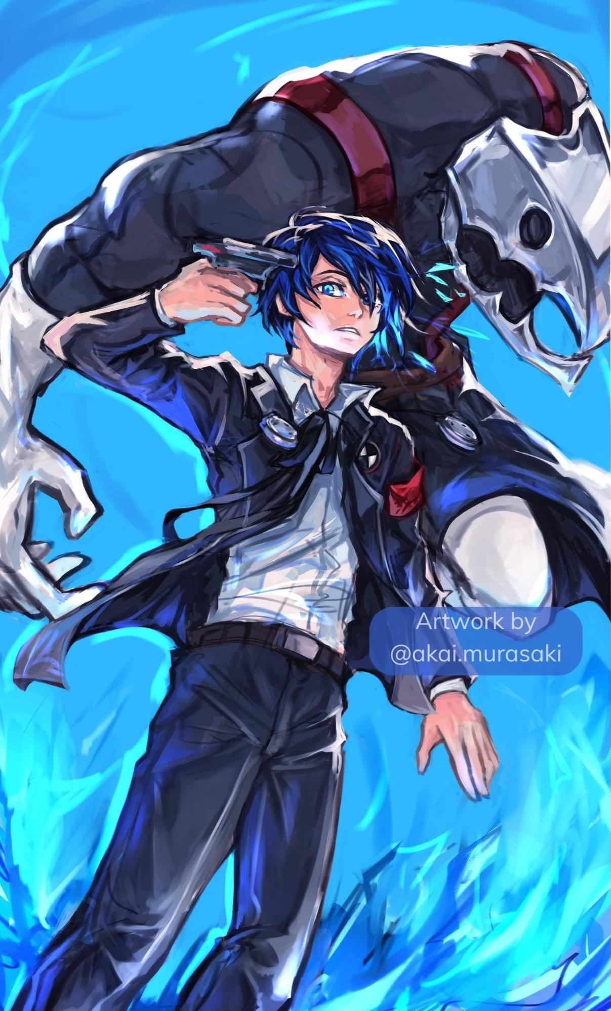 ペルソナ3 結城理 アート - 主人公＆タナトス プリント - Etsy 日本