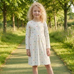 Patrón de vestido infantil de manga larga, patrones de costura para vestidos de niñas, vestidos para bebés, talla: 2-16 años / A0-A4-USLETTER / imagen 2