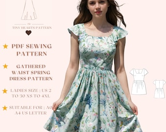 Summer Chiffon Dress Sewing Pattern,women Dress Patterns,strap Dresses,spring,  Size:us2-30 (A0-A4-USLETTER) - Etsy