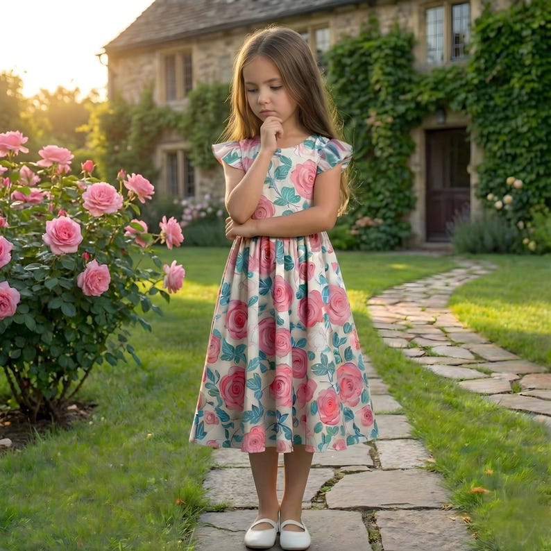 Kids Summer Dress Pattern, Girls Dress Sewing Patterns, Toddler Dresses, Size:2-16 Age | A0-A4-USLETTER | image 4