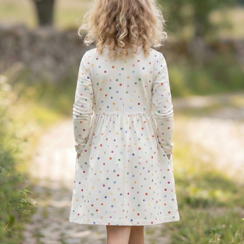 Patrón de vestido infantil de manga larga, patrones de costura para vestidos de niñas, vestidos para bebés, talla: 2-16 años / A0-A4-USLETTER / imagen 6