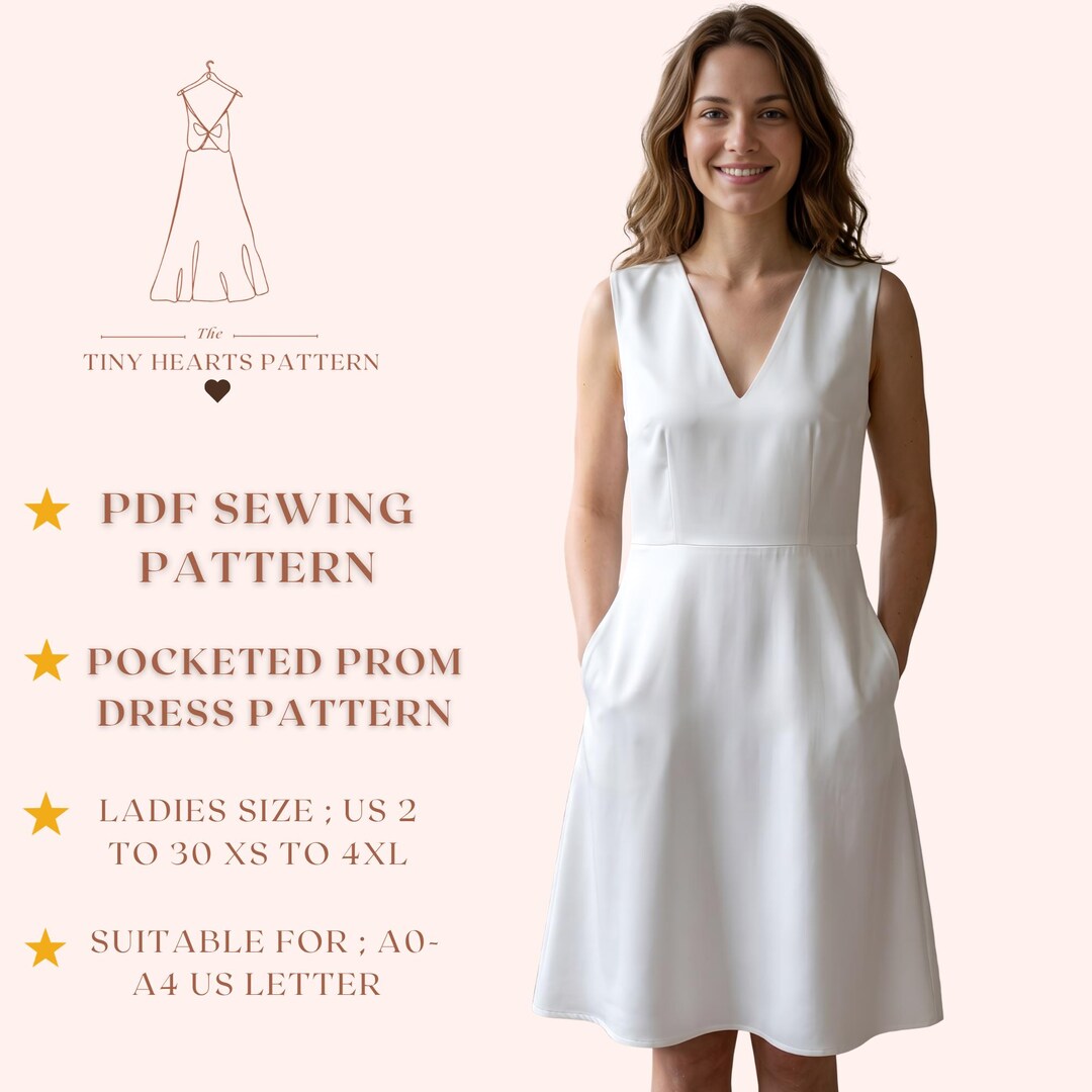 free formal dress patterns Saltwater Slip Pattern and tea length (with side slits) Pocketed Prom Dress Pattern, Women
