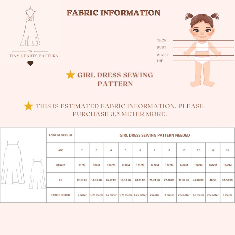 Girl Dress Sewing Pattern, Kids Dress Pattern, Baby Dress Sewing