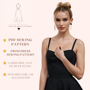 Prom Dress Sewing Pattern,Women Dress Sewing Pattern,Pdf Sewing Pattern,Cocktail Dress Pattern,Evening Dress A0 A4 US Letter-US 2 to 30