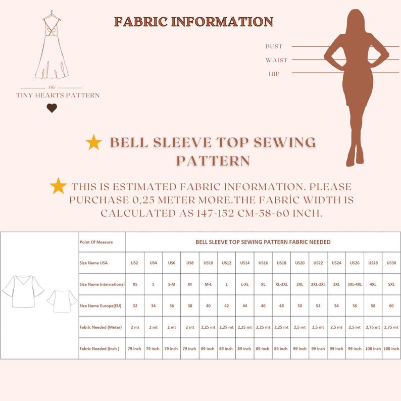 Bell Sleeve Top Sewing Pattern, Women Blouse Sewing Patterns, Girls T-Shirt, Size:US2-30 | A0-A4-USLETTER | image 8