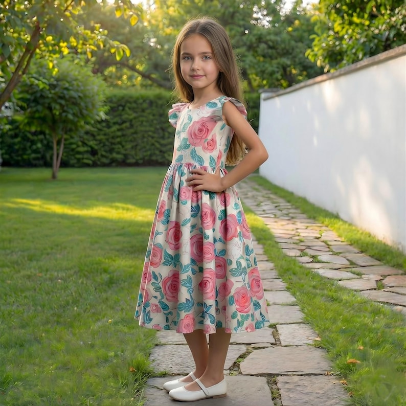 Kids Summer Dress Pattern, Girls Dress Sewing Patterns, Toddler Dresses, Size:2-16 Age | A0-A4-USLETTER | image 6