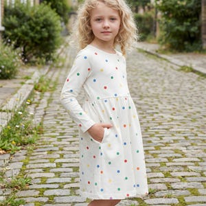 Patrón de vestido infantil de manga larga, patrones de costura para vestidos de niñas, vestidos para bebés, talla: 2-16 años / A0-A4-USLETTER / imagen 4