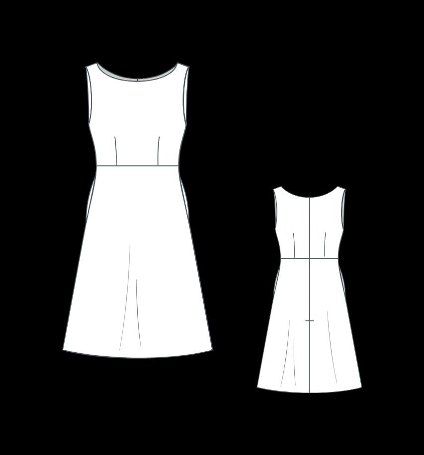 a line midi dress pattern A Line Midi Dress Sewing Pattern Square Neck