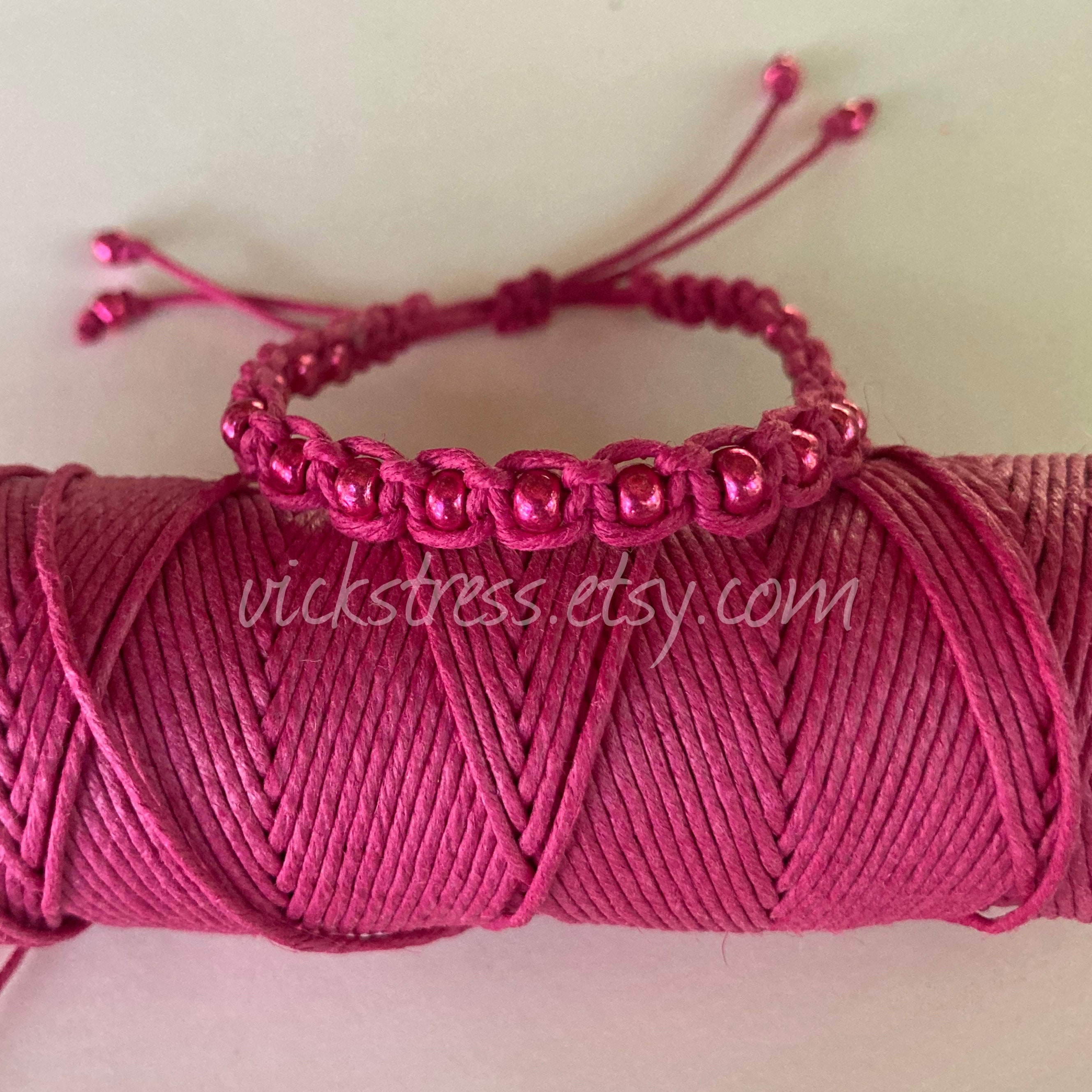 Stacked Custom Hemp Squareknot Beaded Bracelet Etsy