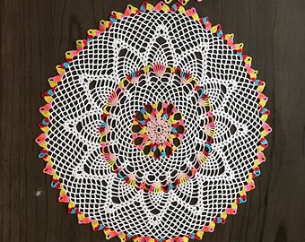 Doilies Handmade Colorful Set of 3