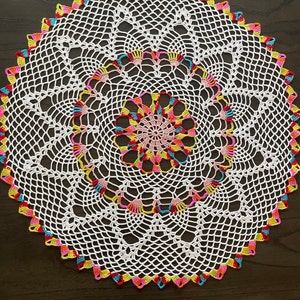 Doilies Handmade Colorful Set of 3 image 2