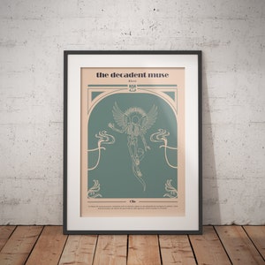 Art Nouveau style poster, &quot;The decandent muse&quot;. Digital print, retro wall print